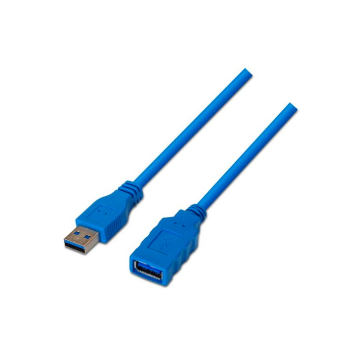CABO USB 3.2 MACHO - USB FÊMEA 3.1 AZUL (2Mts) - AISENS