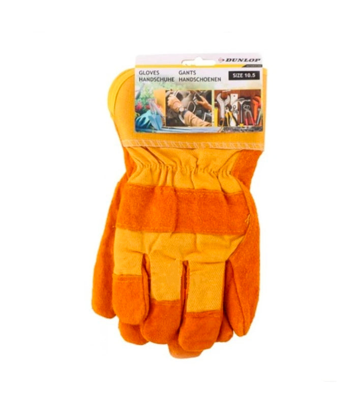 PAR LUVAS DE TRABALHO (COURO/TECIDO) - DUNLOP