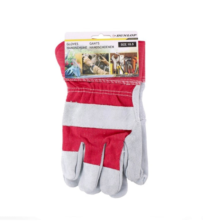 PAR LUVAS DE TRABALHO (COURO/TECIDO) - DUNLOP