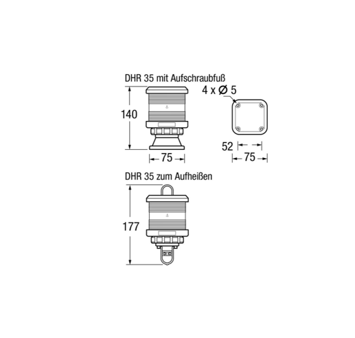 LUZ DHR 35 VERMELHA 360º RR35V