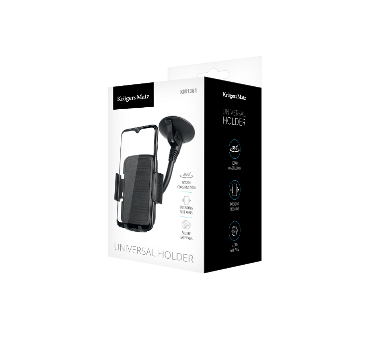 SUPORTE FLEXÍVEL AJUSTÁVEL DE SMARTPHONE / GPS PARA CARRO - KRUGER&MATZ