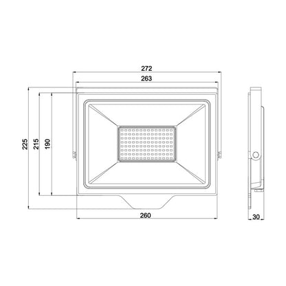 PROLETOR LED SLIM 220V 100W 6400K - AVIDE