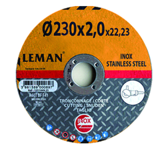 DISCO DE CORTE INOX 230 X 2.0MM - LEMAN