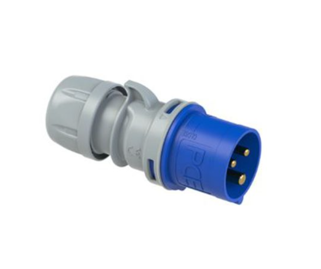 FICHA MACHO IP44 32A 2P+T 230V