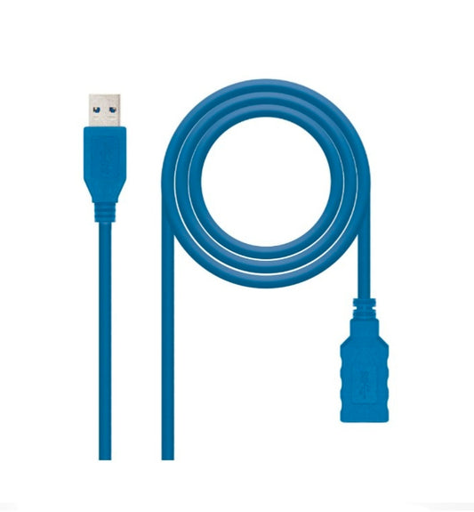 CABO USB A 3.0 MACHO - USB A 3.0 FEMÊA (1 Mt) AZUL - NANOCABLE