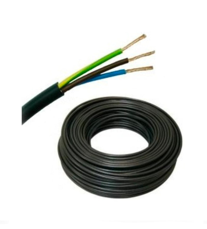 CABO ELÉTRICO 3 X 1,5mm PRETO - 1 METRO
