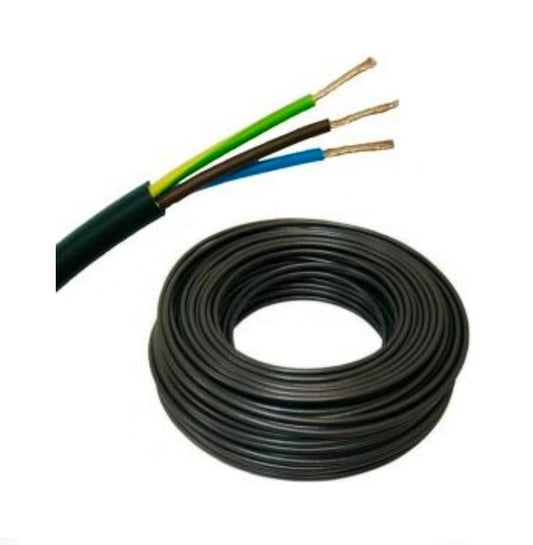 CABO ELÉTRICO 3 X 2,5mm PRETO - 1 METRO