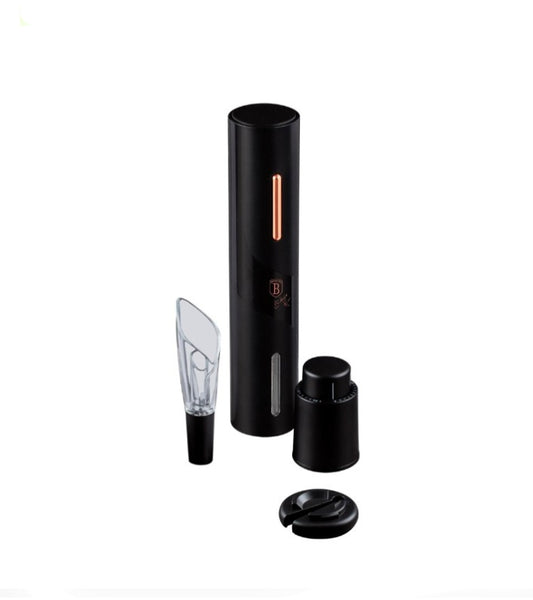 PACK UTENSÍLIOS "4-EM-1" PARA GARRAFAS DE VINHO (PRETO) BERLINGER HAUS