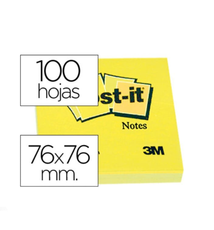 BLOCO DE NOTAS ADESIVAS POST-IT AMARELO 76 X 76 MM