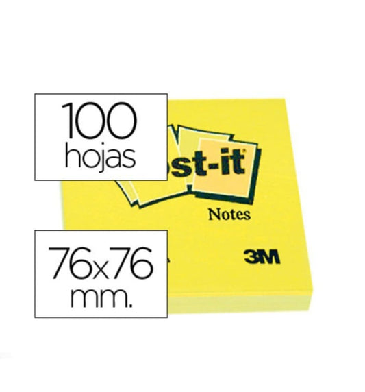 BLOCO DE NOTAS ADESIVAS POST-IT AMARELO 76 X 76 MM