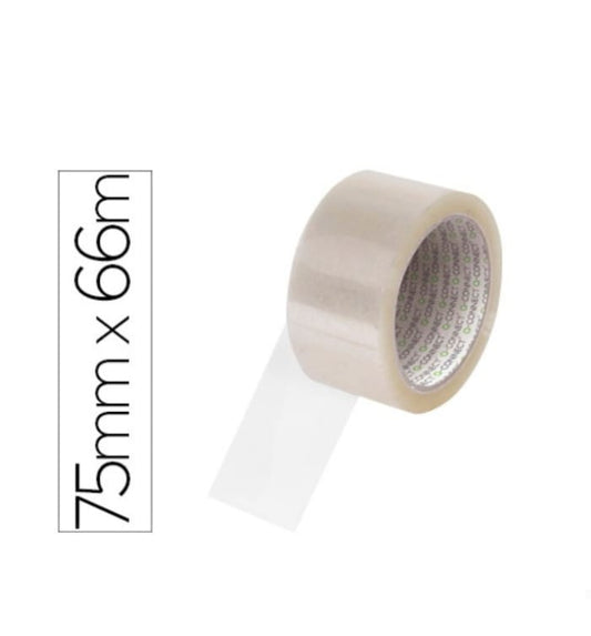 FITA ADESIVA POLIPROPILENOTRANSPARENTE 66MT X 75MM PARA EMBALAMENTO - Q-CONNECT