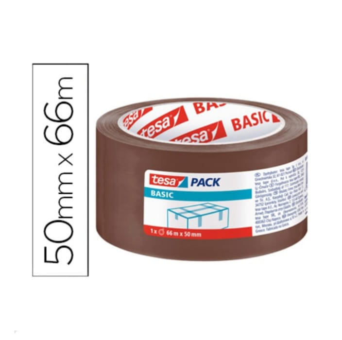 FITA ADESIVA CASTANHA BASIC 66MT X 50MM PARA EMBALAMENTO - TESA