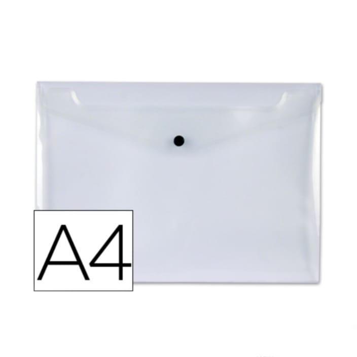 BOLSA PORTA DOCUMENTOS COM MOLA DIN4 TRANSPARENTE 50 FOLHAS - LIDERPAPEL