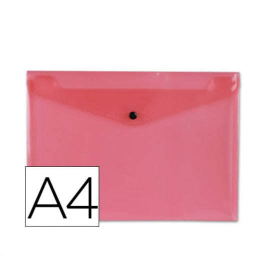 BOLSA PORTA DOCUMENTOS COM MOLA DIN4 VERMELHO 50 FOLHAS - LIDERPAPEL