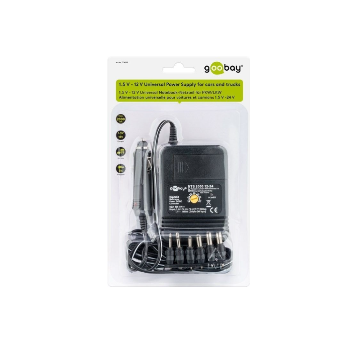 ALIMENTADOR DE ESQUEIRO 1,5 V  12V / 2A 24W - GOOBAY