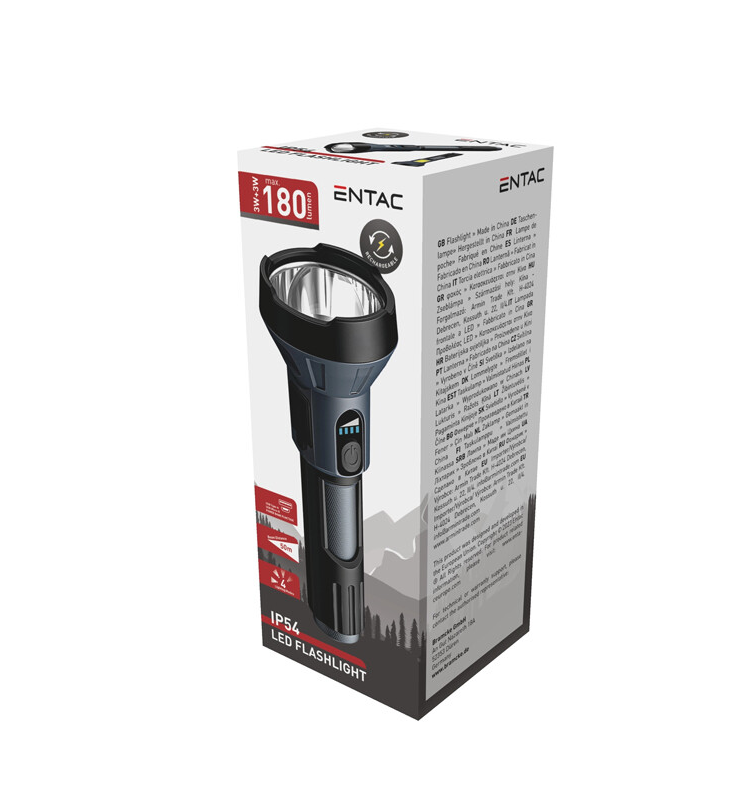 LANTERNA LED 3 + 3W 1200MAH PB RECARREGAVEL - ENTAC