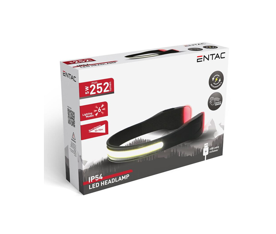 LANTERNA LED 5W CABEÇA RECARREGAVEL - ENTAC