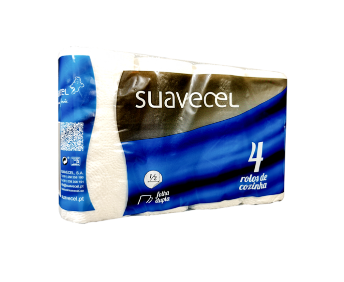 PAPEL DE COZINHA SUAVECEL FOLHA DUPLA (4 ROLOS)